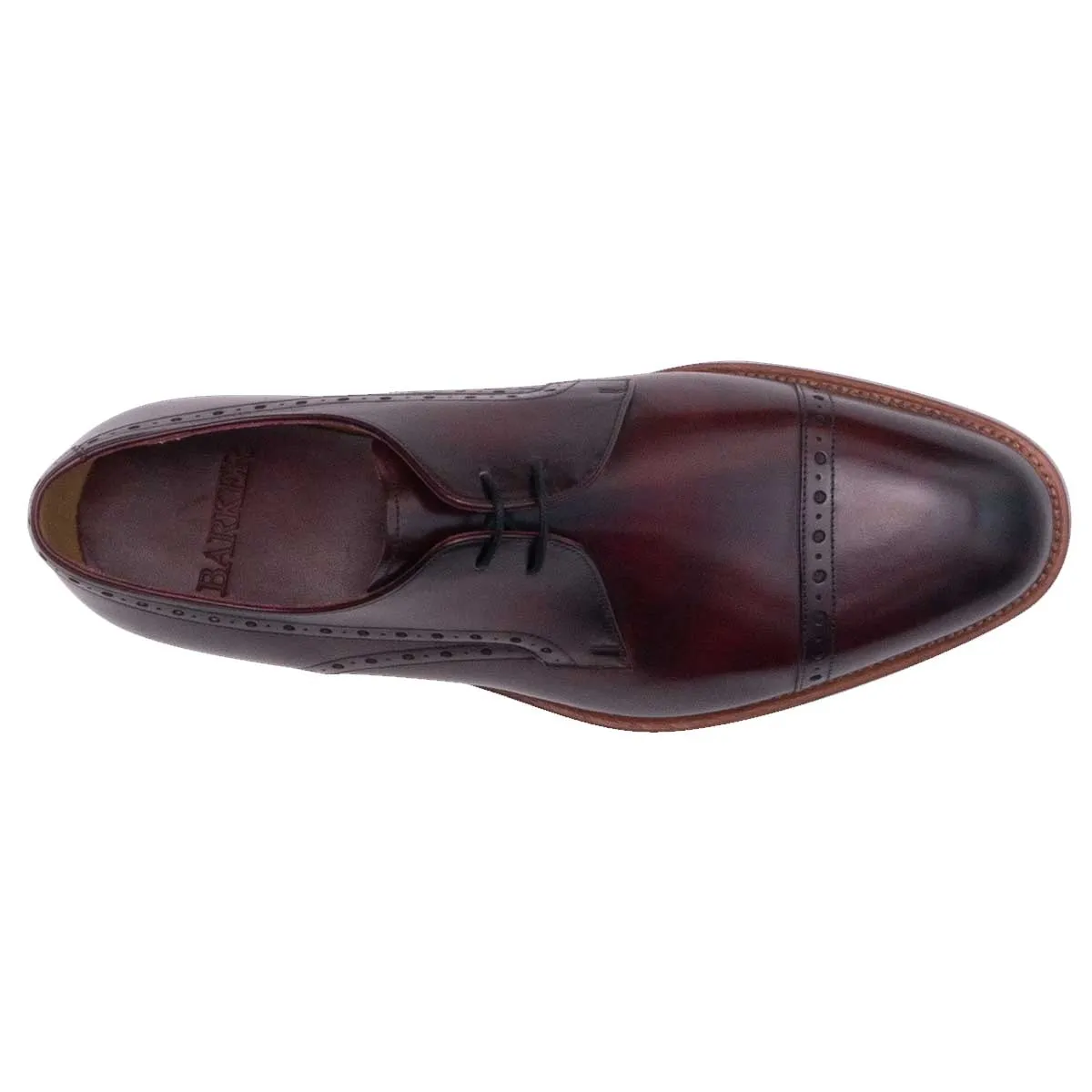 BARKER Wye Shoes - Mens Derby - Hand Brushed Burgundy