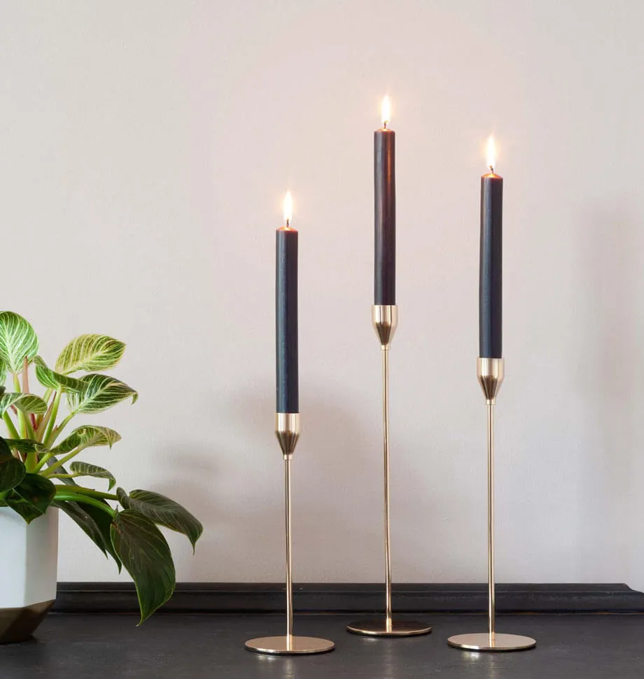 Black 10 inch Dinner Candles x 6
