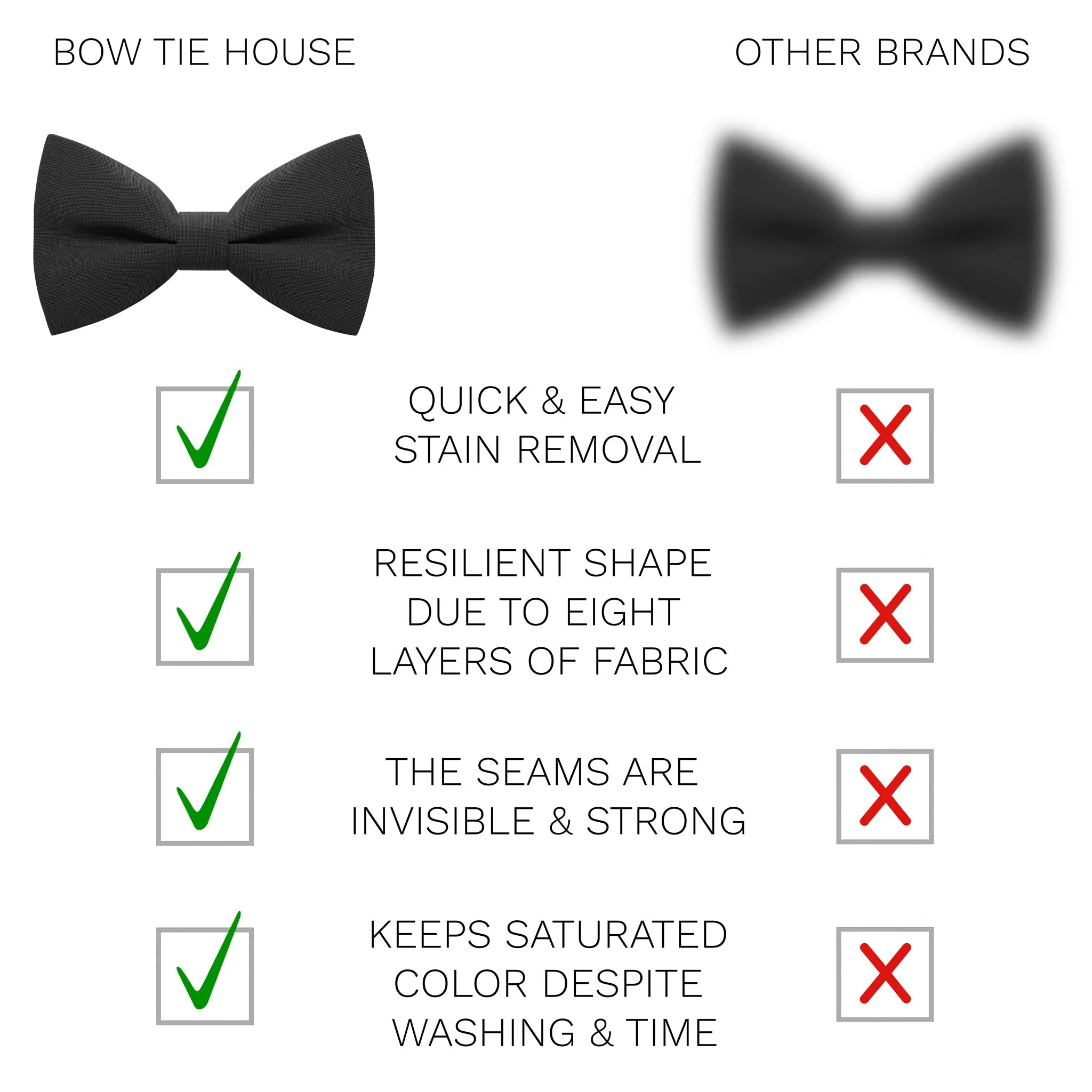 Black Bow Tie with Handkerchief Set