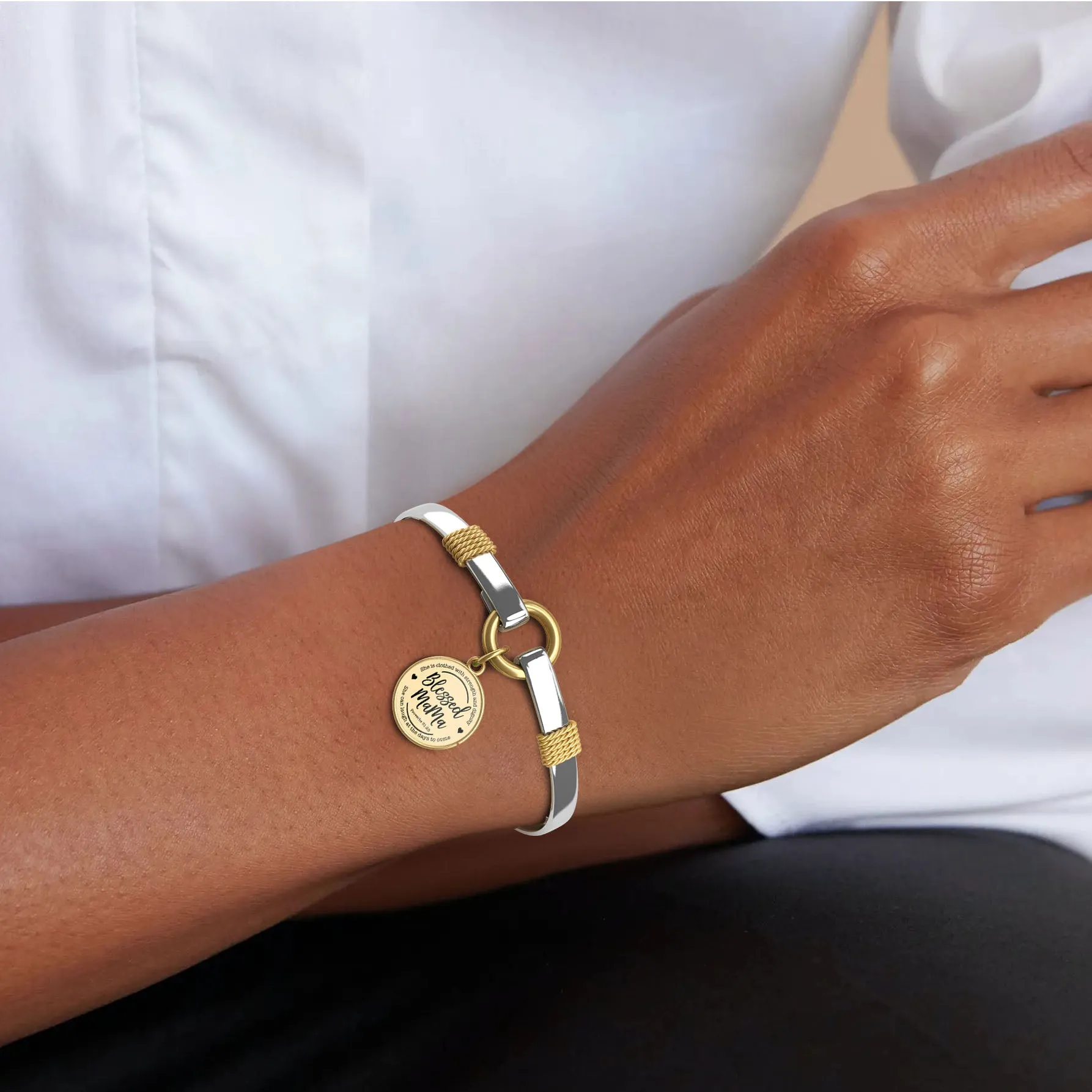 Blessed Mama - Two-Tone Bracelet