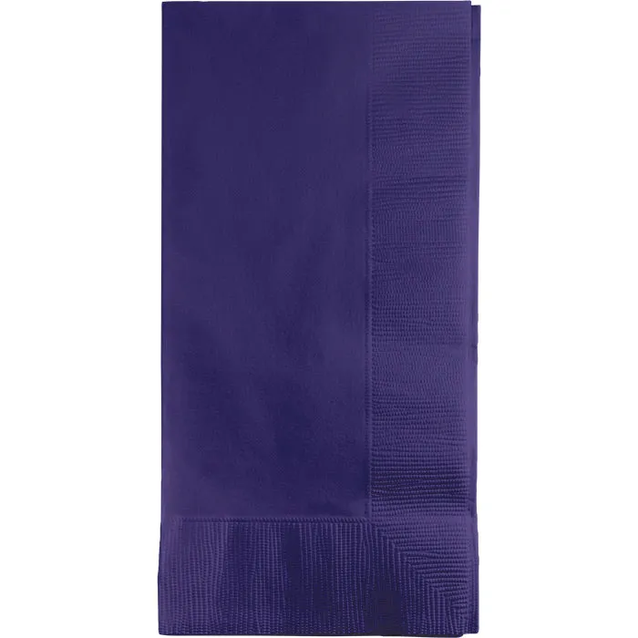 Bulk Pack of 100 Purple Dinner Napkins 2Ply 1/8Fld