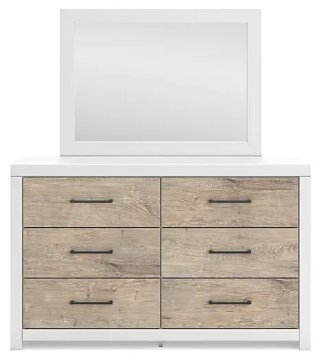 Charbitt Queen Panel Bed with Mirrored Dresser and 2 Nightstands