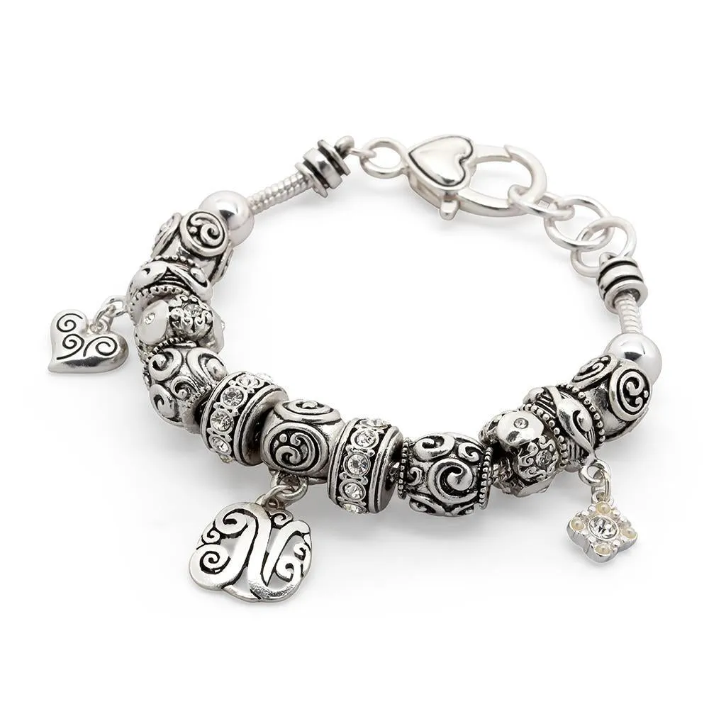 Charm Bracelet Initial N