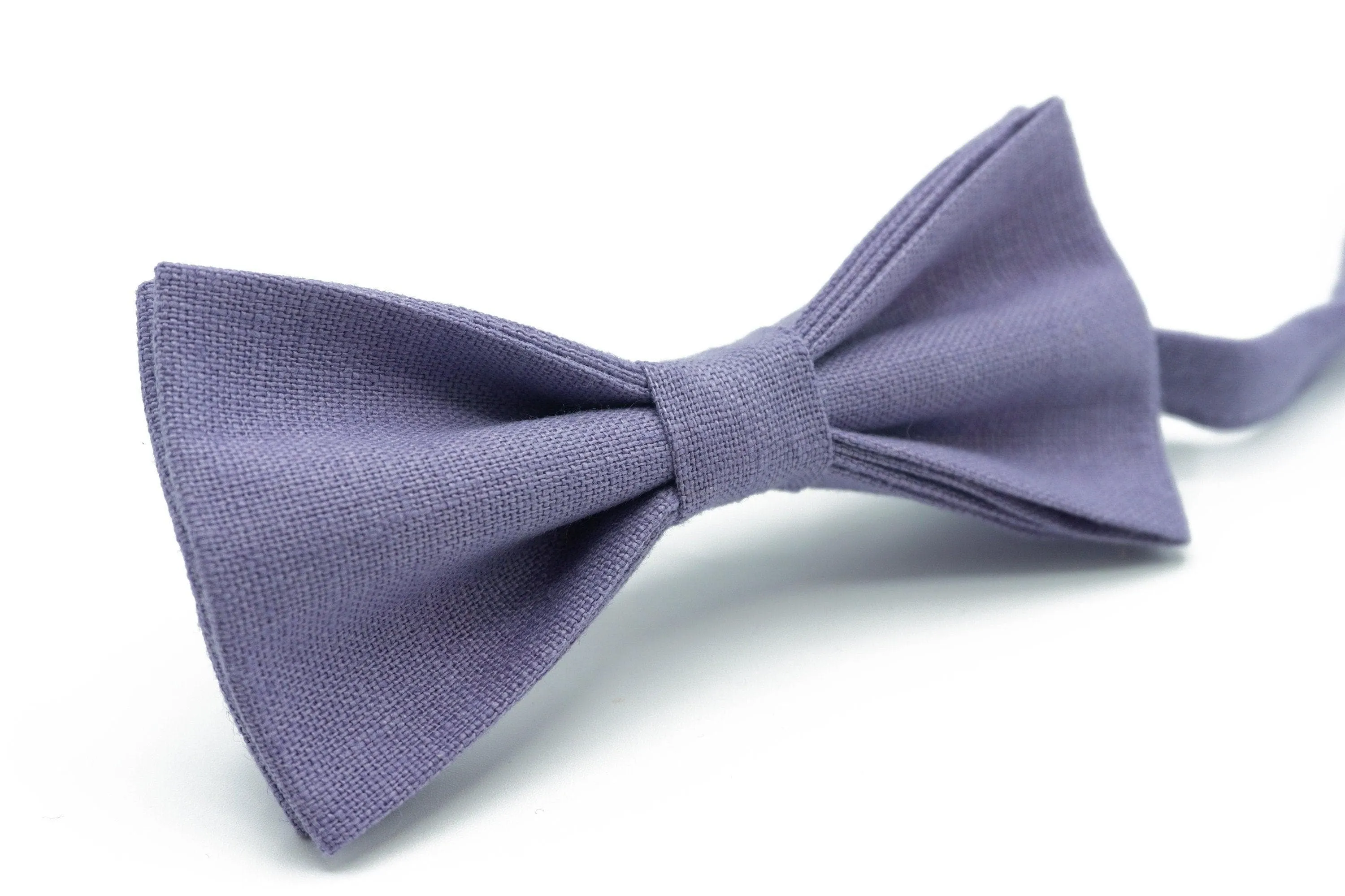 Complete Your Wedding Attire with Our Linen Lavender Bow Tie and Suspender Set - Perfect for Groomsmen, Kids, and Toddler Boys!