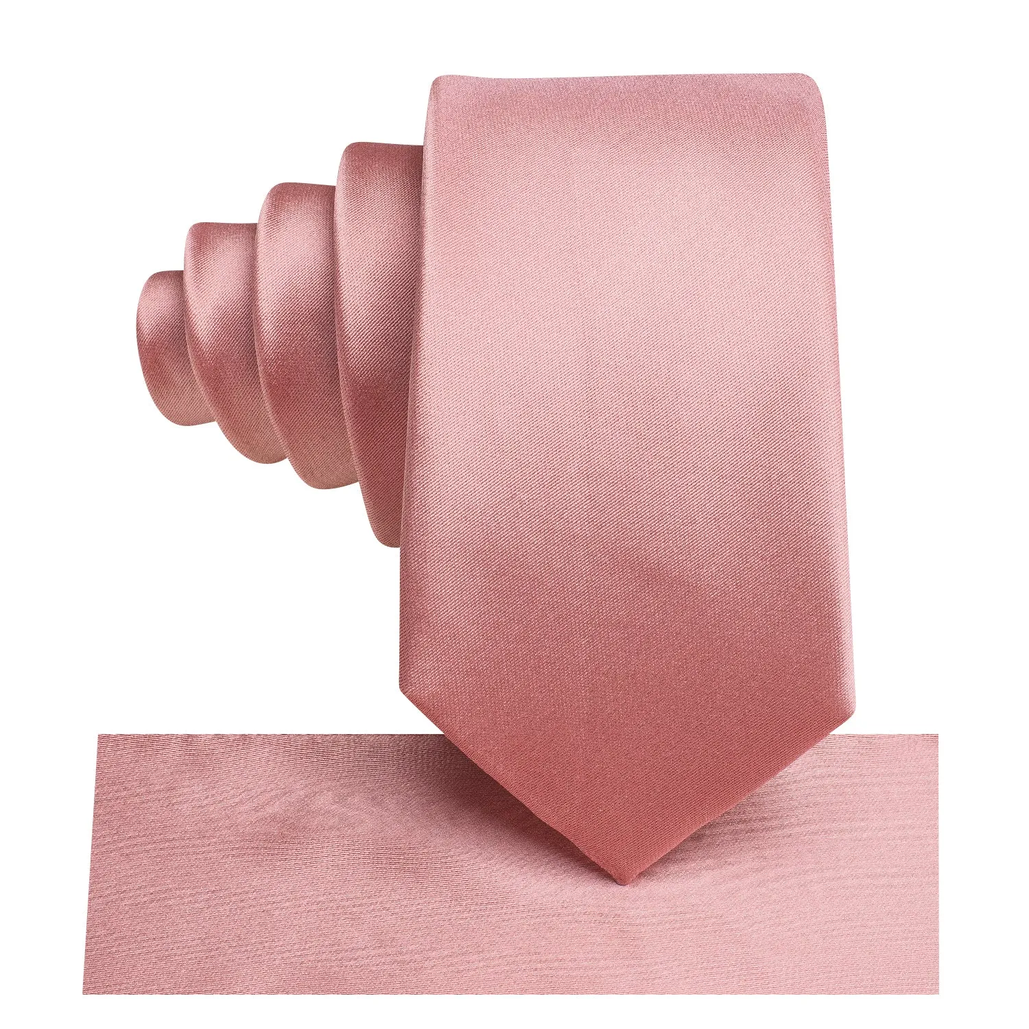 Coral Pink Solid Children's Kids Boys Tie Pocket Square 6cm