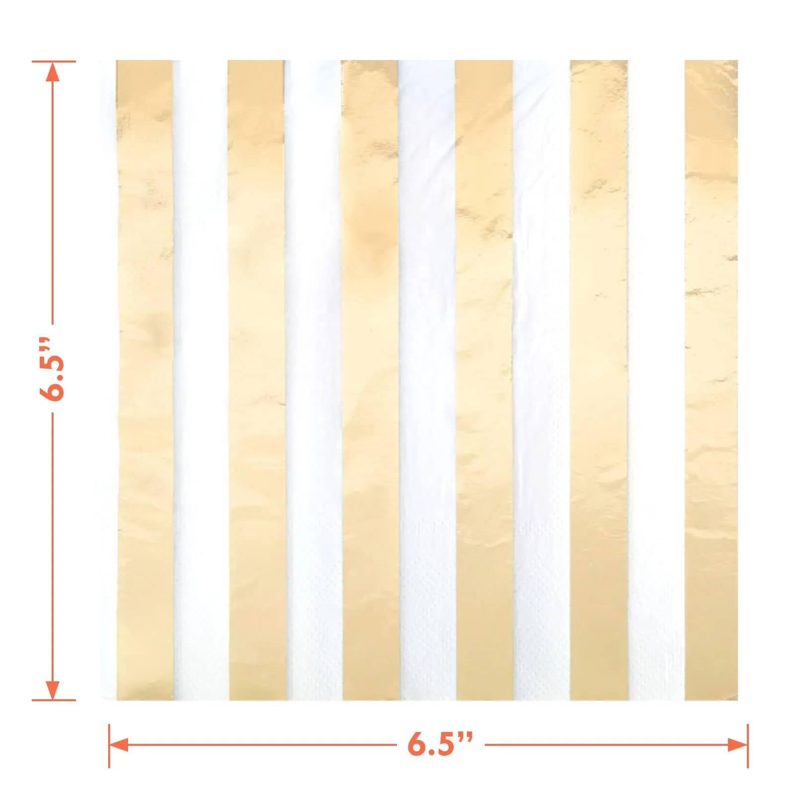 Disposable Metallic Gold Stripe Paper Dinner Napkins (Pack of 32)
