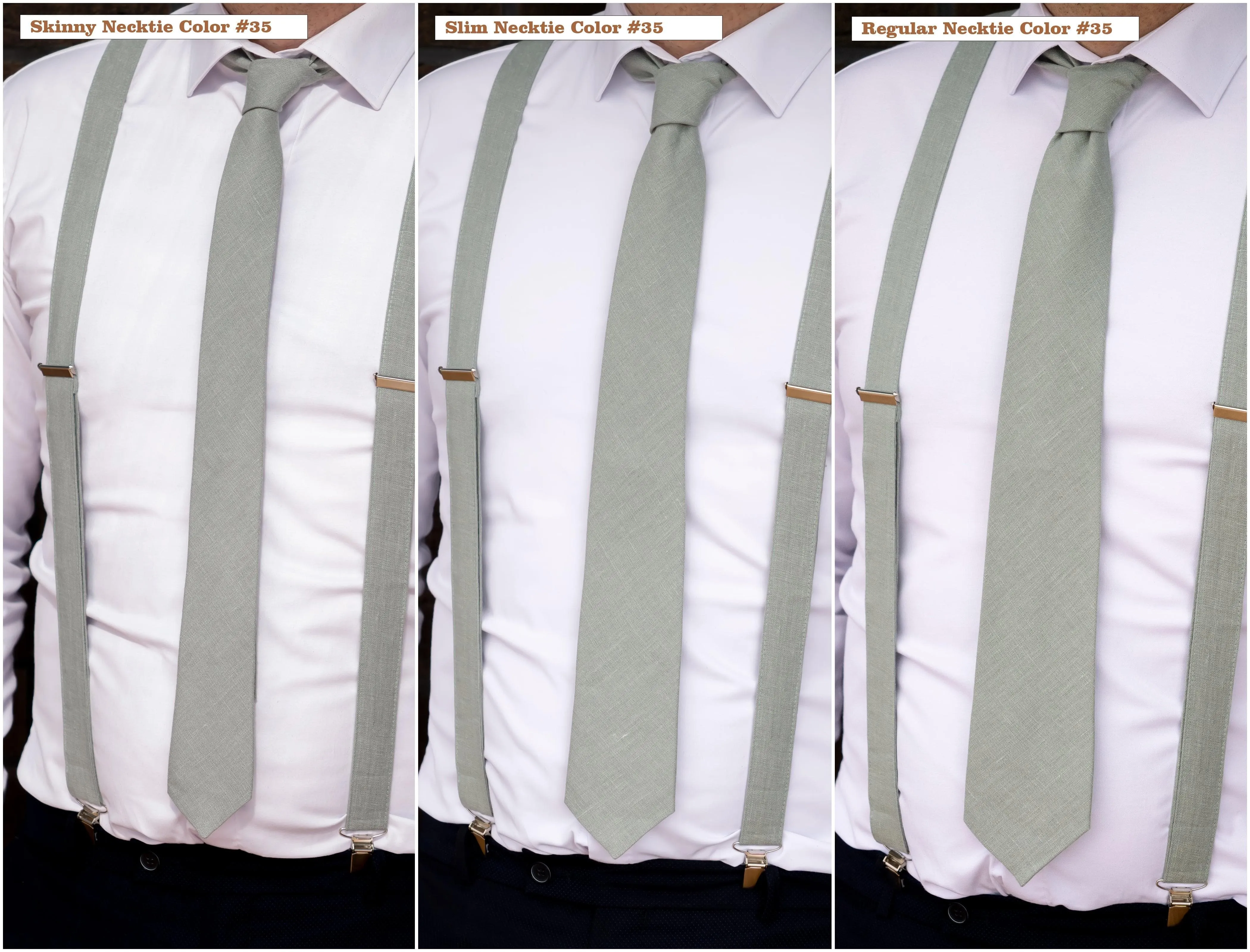 Dusty sage green linen bow tie for weddings