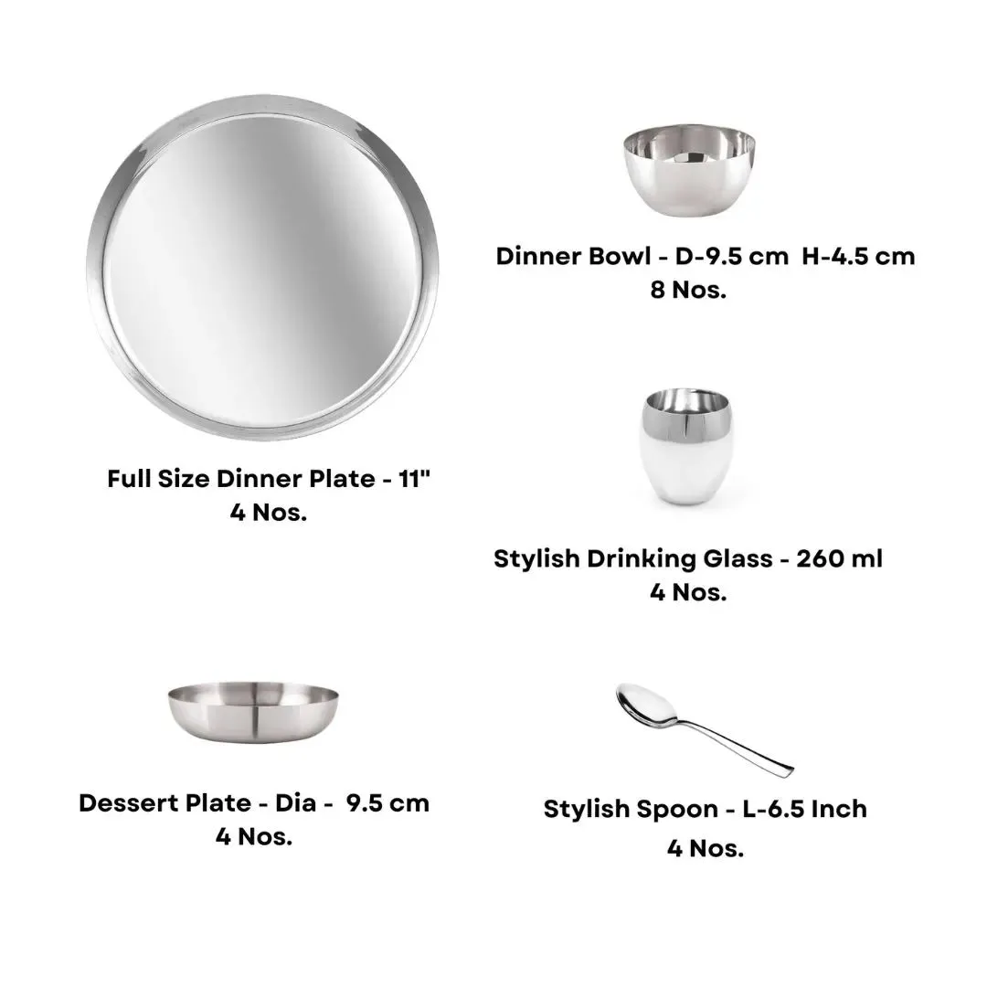 GALOOF Stainless Steel Dinner Set of 24