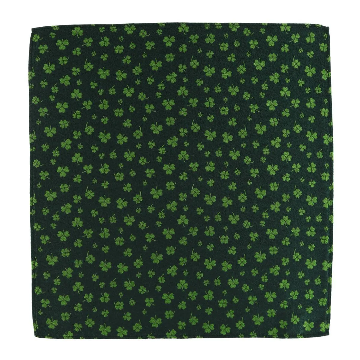 Green Shamrock Novelty Silk 12x12 Pocket Square