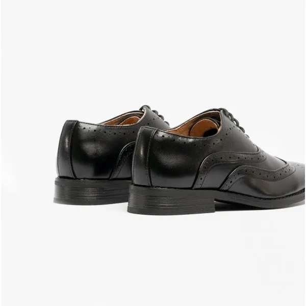HENRY Boys Smart Oxford Brogue Shoes Black