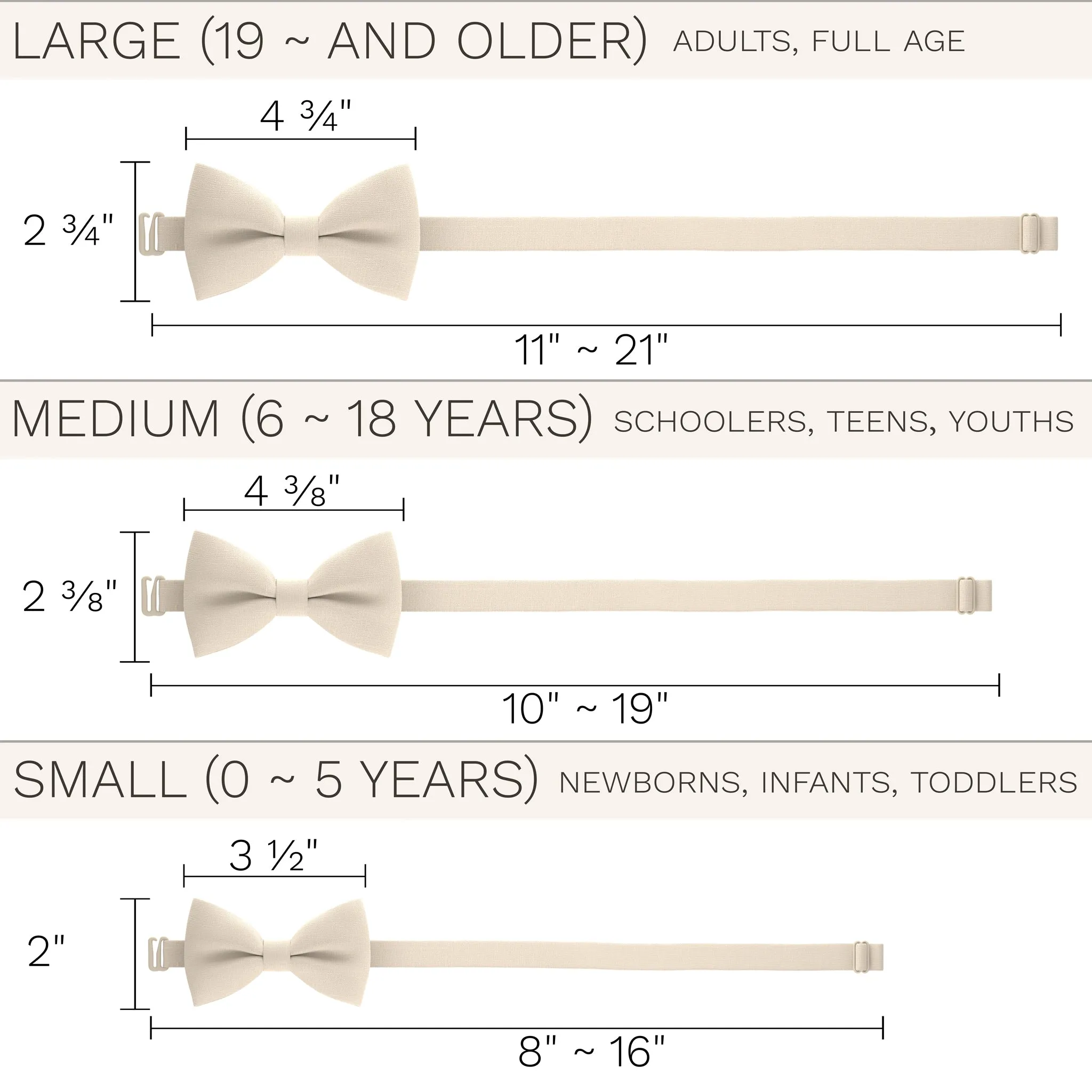 Linen Beige Bow Tie