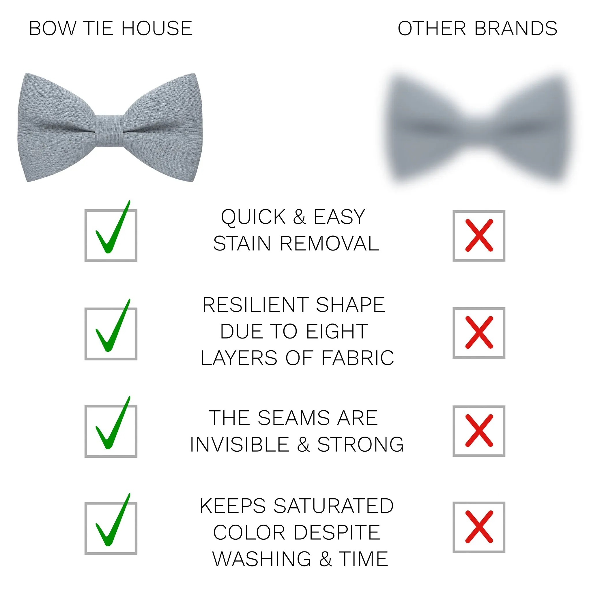 Linen Fossil Grey Bow Tie