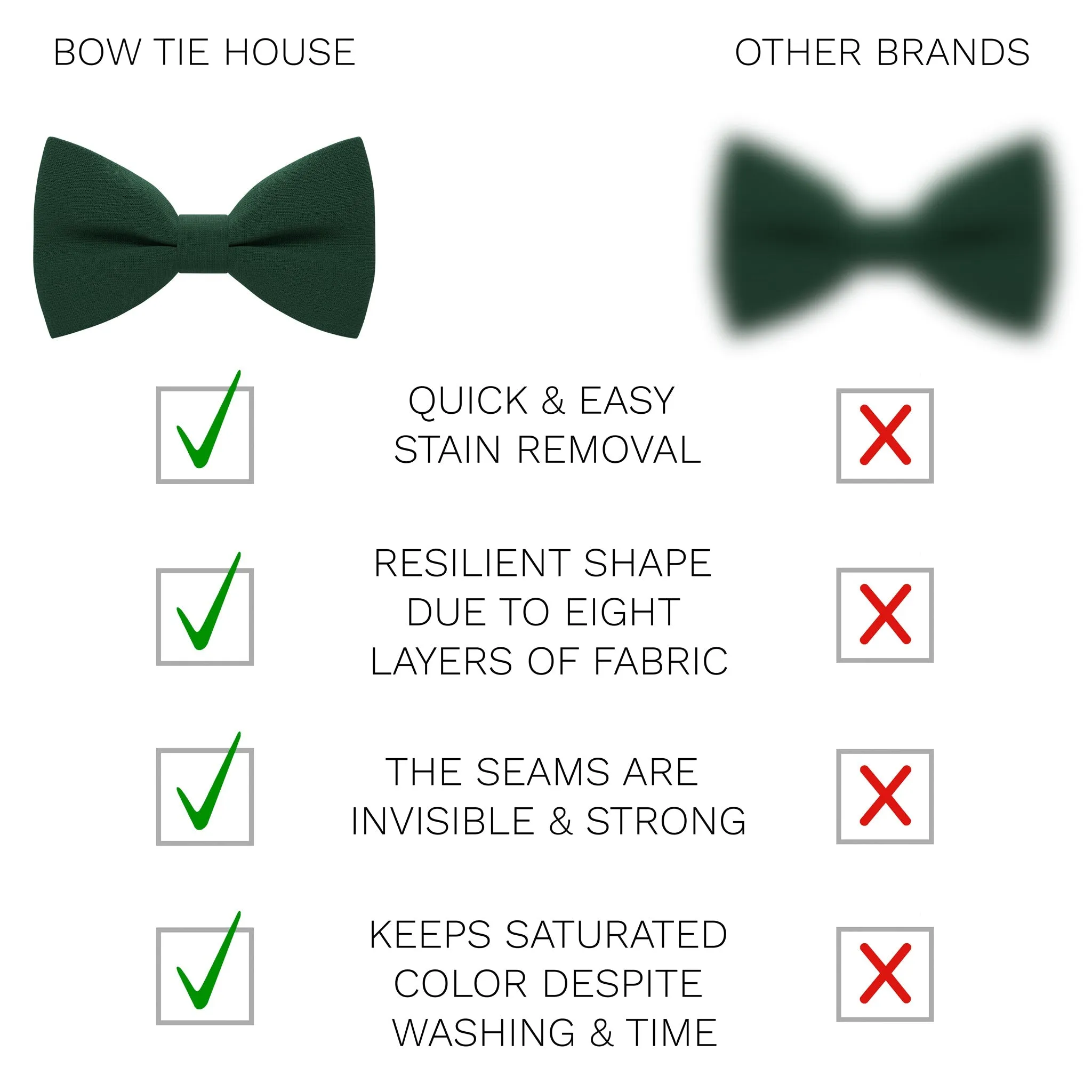 Linen Hunter Green Bow Tie