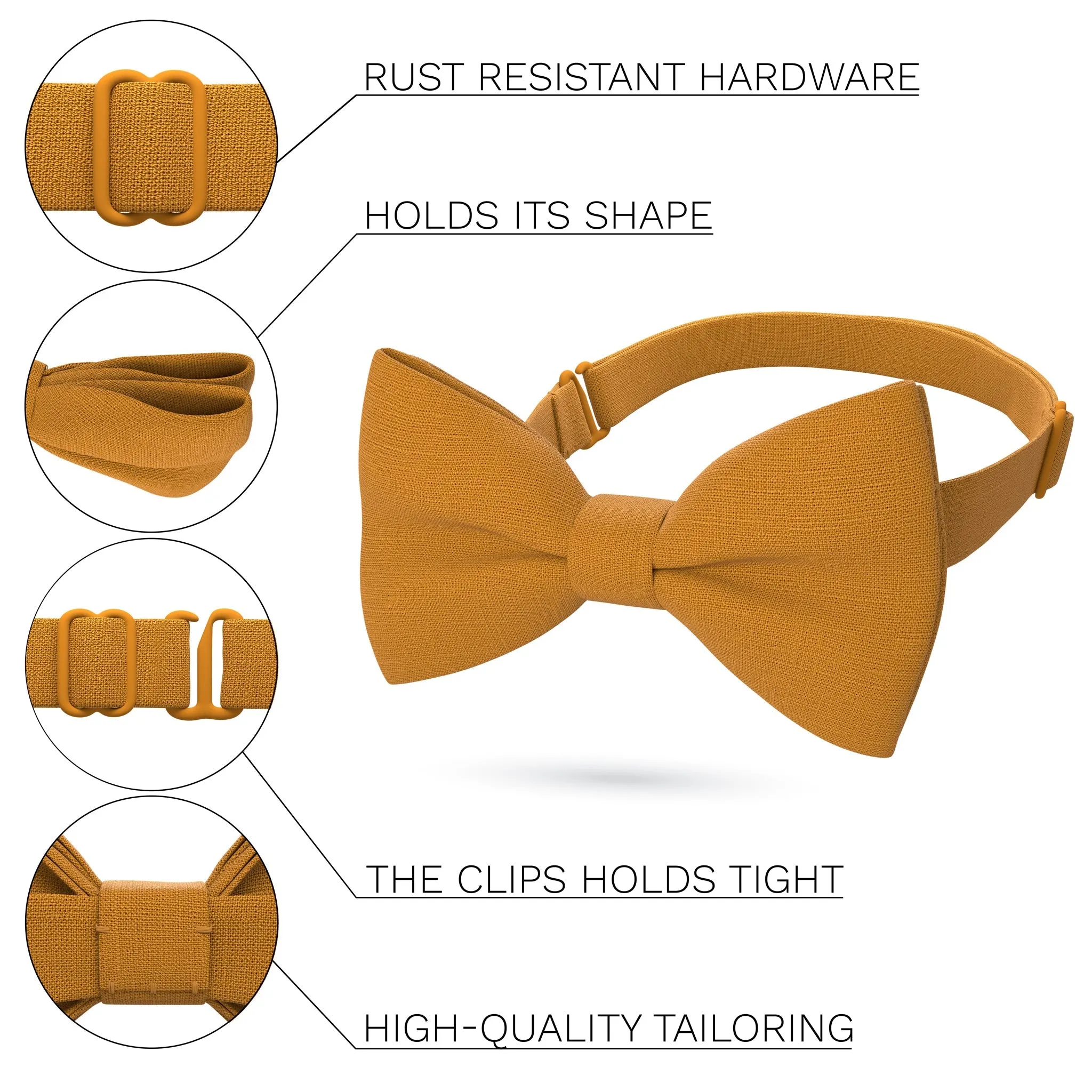 Linen Mustered Bow Tie