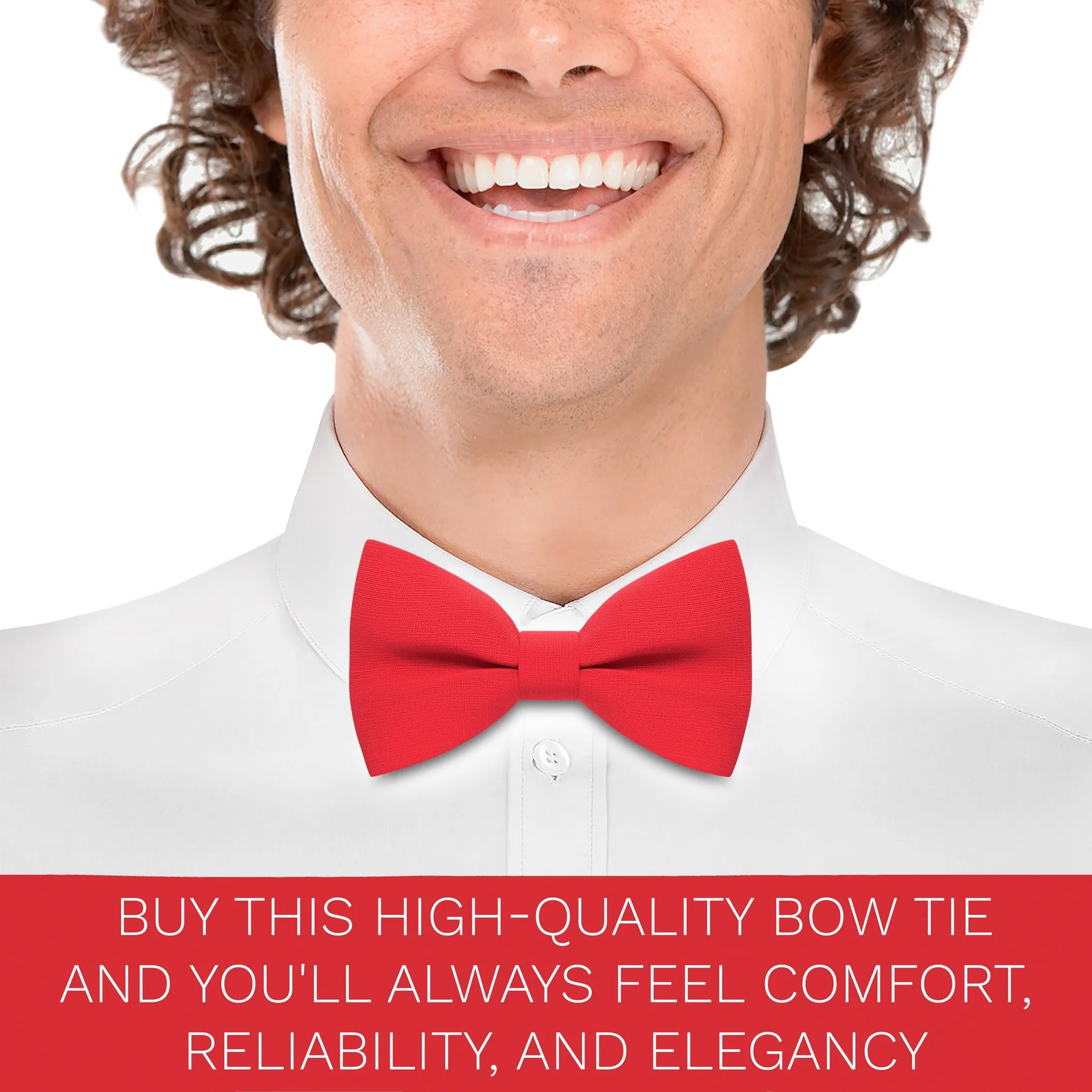 Linen Red Bow Tie
