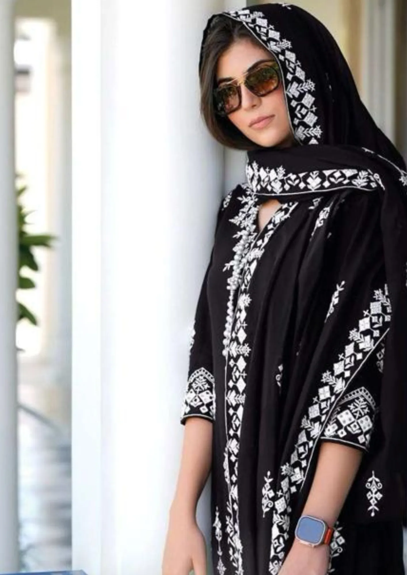 Lovely Black Color Fancy Embroidery Designer Kurti With MalMal Dupatta