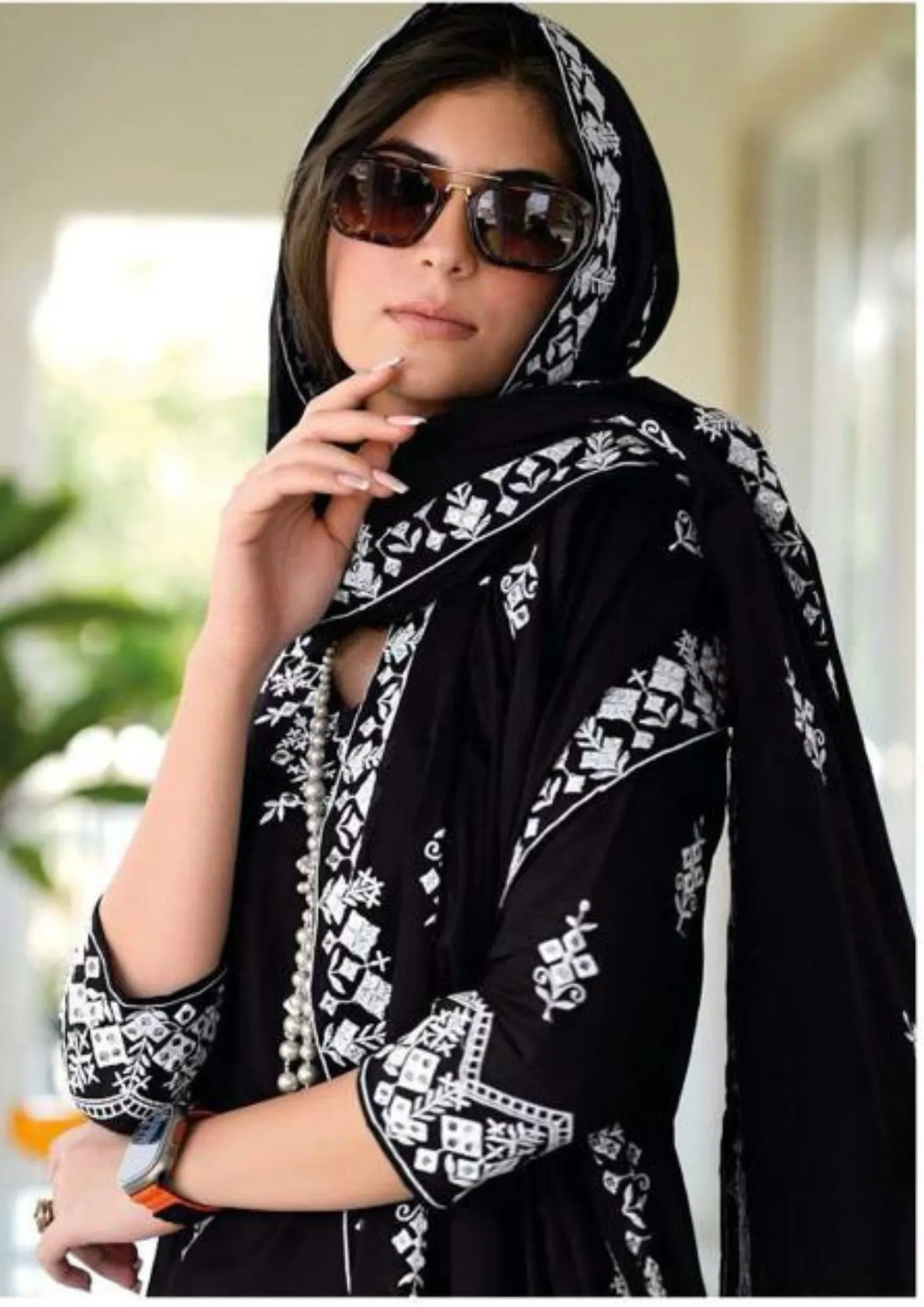 Lovely Black Color Fancy Embroidery Designer Kurti With MalMal Dupatta
