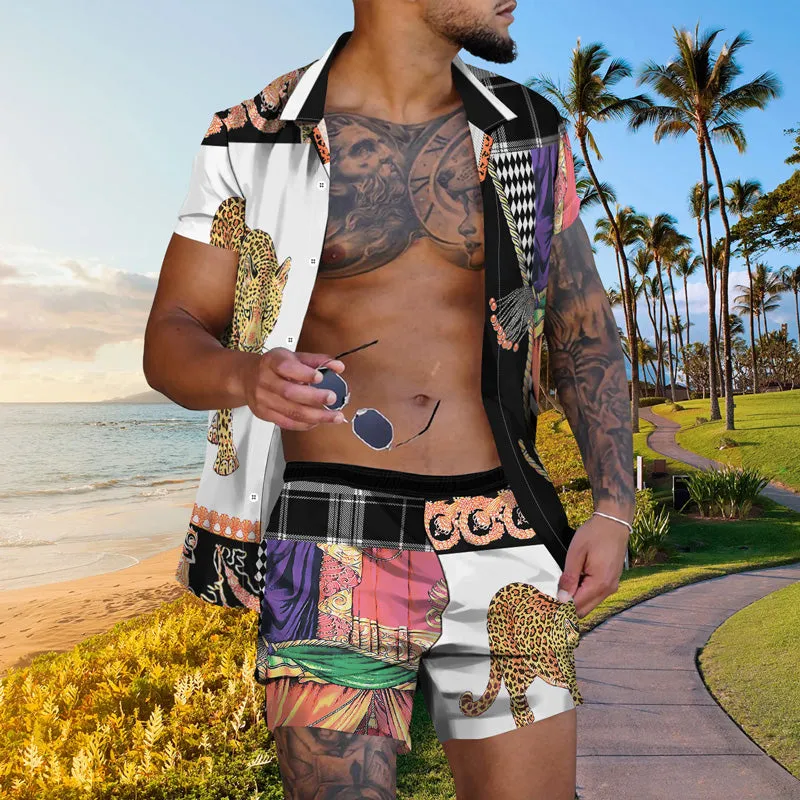 Men's Vintage Hawaiian Casual Short Sleeve Suits