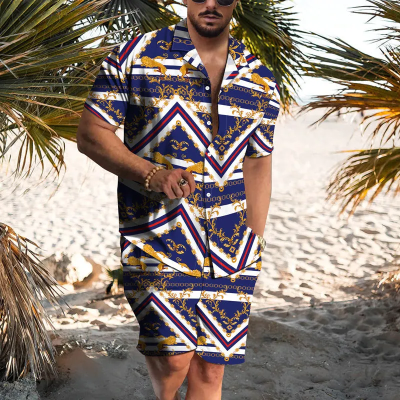Men's Vintage Hawaiian Casual Short Sleeve Suits