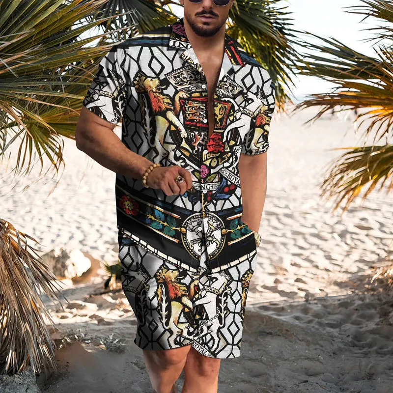 Men's Vintage Hawaiian Casual Short Sleeve Suits