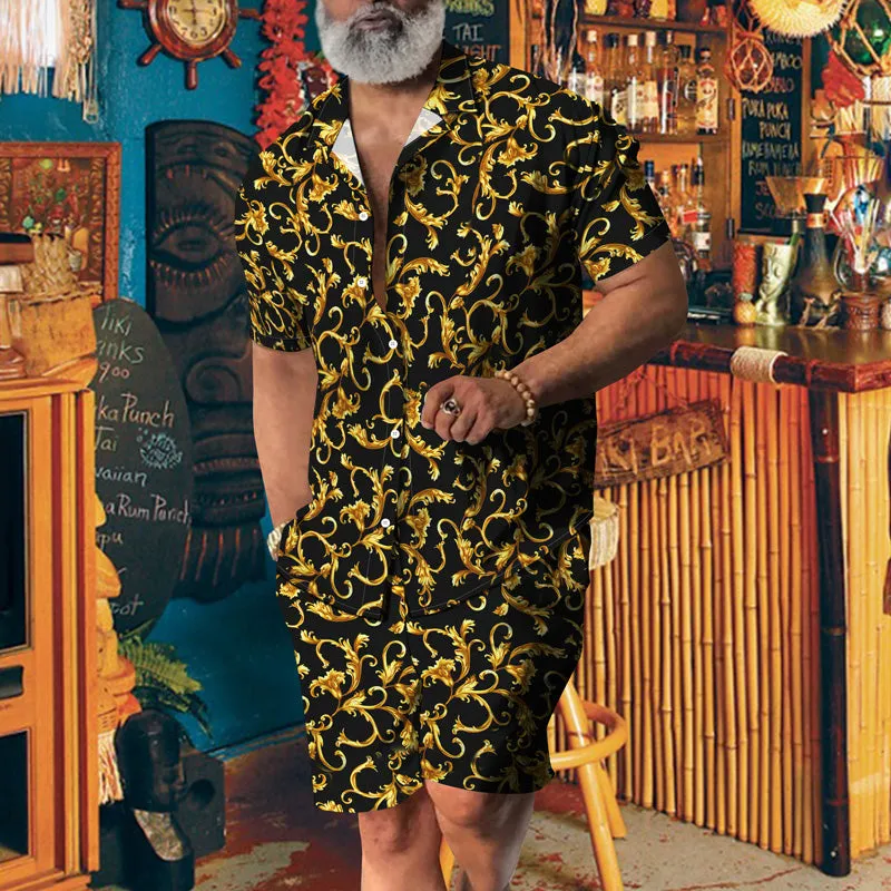 Men's Vintage Hawaiian Casual Short Sleeve Suits