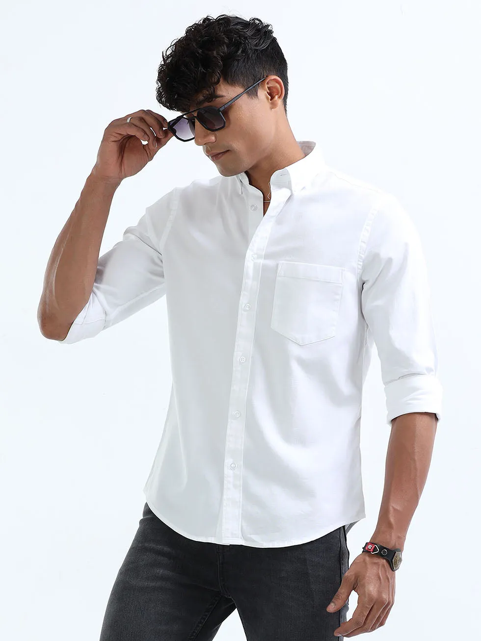 Men's White Oxford Shirt