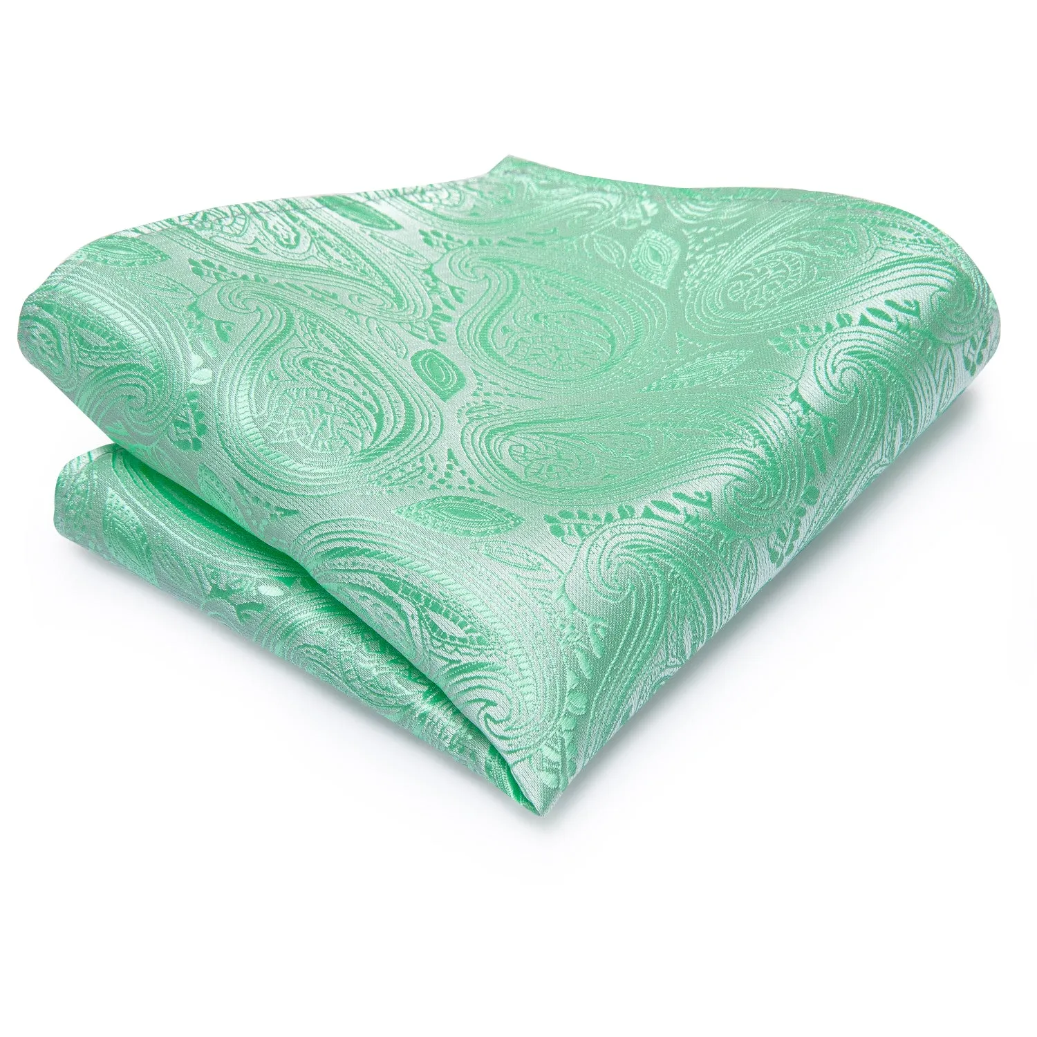Mint Green Paisley Children's Kids Boys Tie Pocket Square 6cm