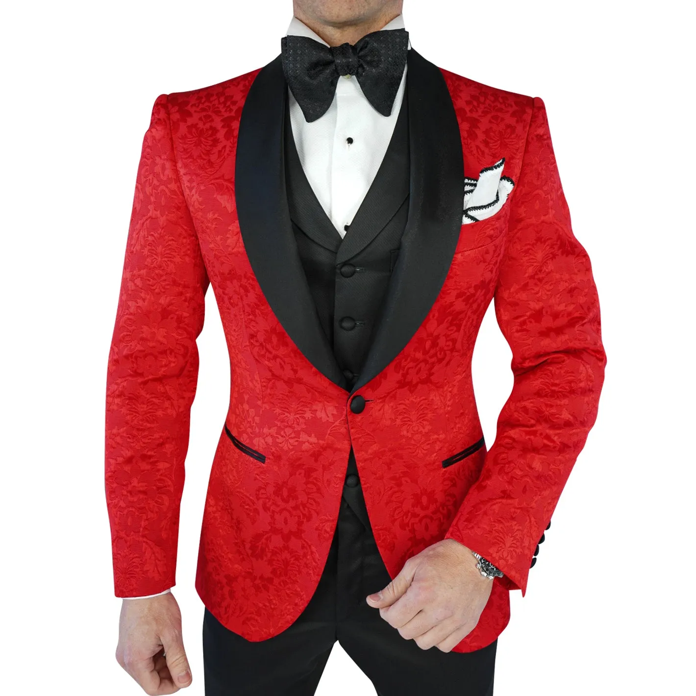 Red & Black Fiore Dinner Jacket @ The Vault