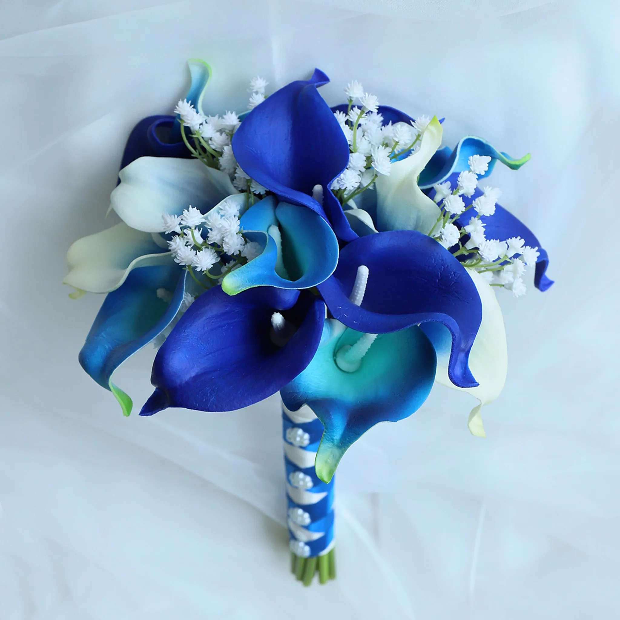 Royal Blue Calla Lily Wedding Bouquets Boutonnieres Corsages