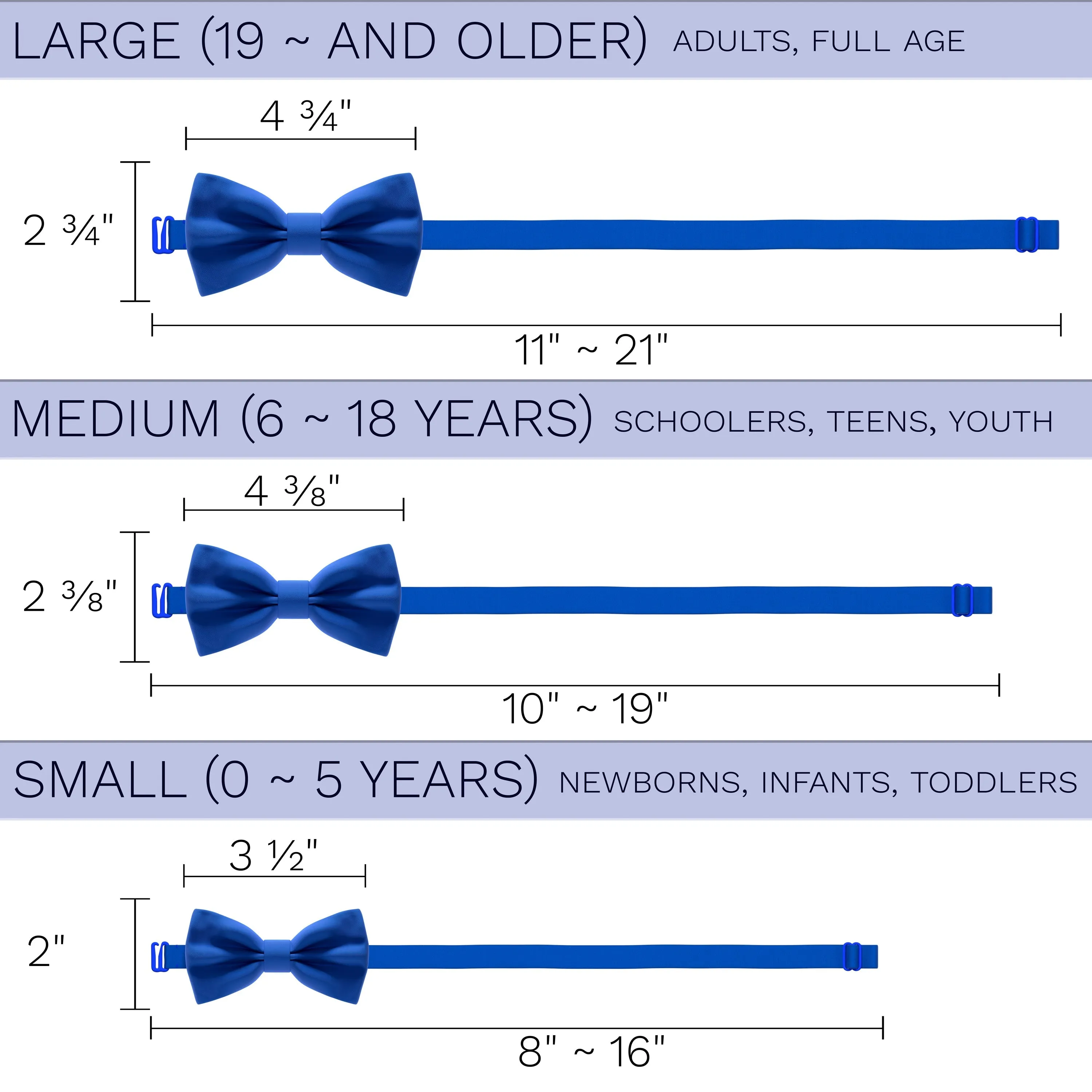 Satin Royal Blue Bow Tie