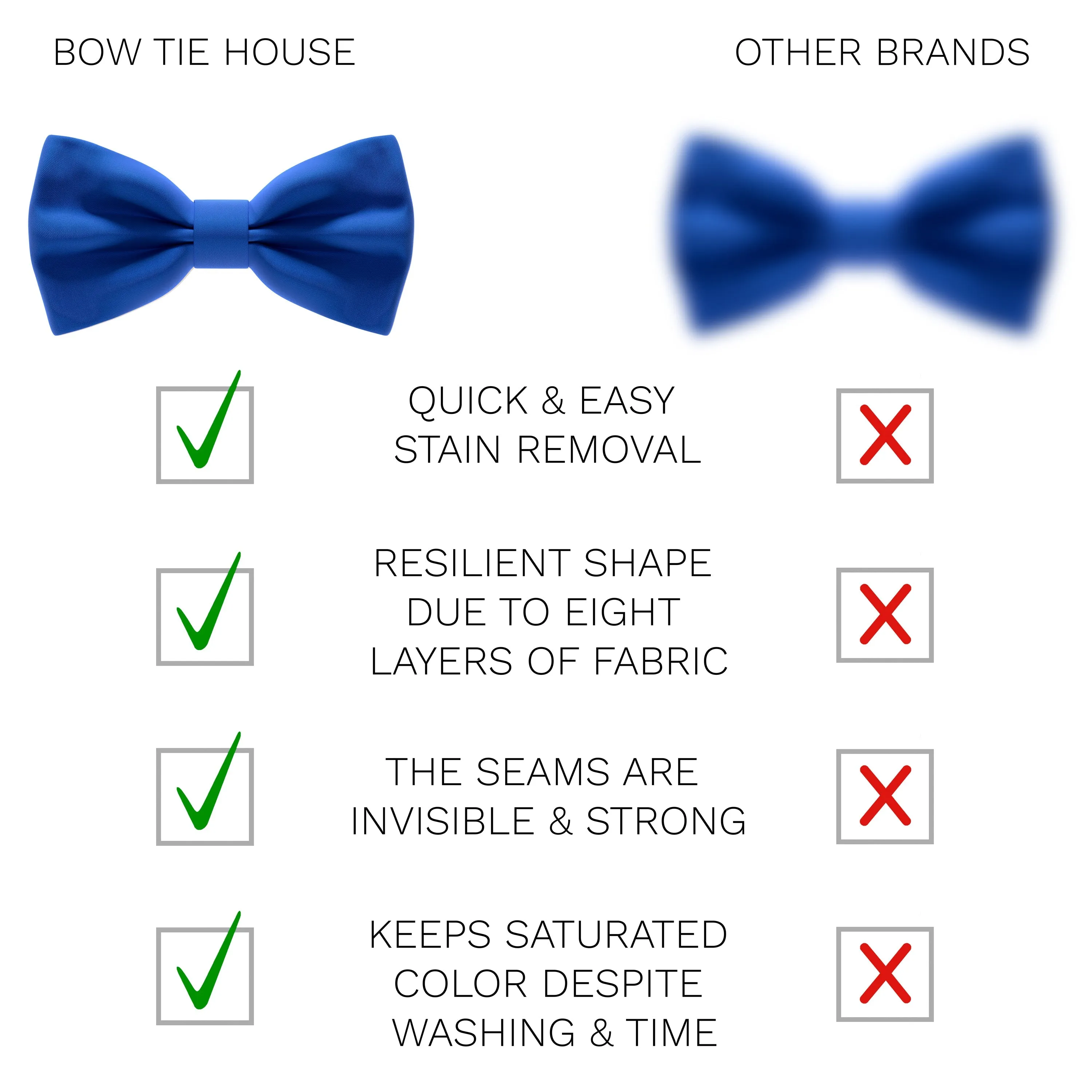 Satin Royal Blue Bow Tie