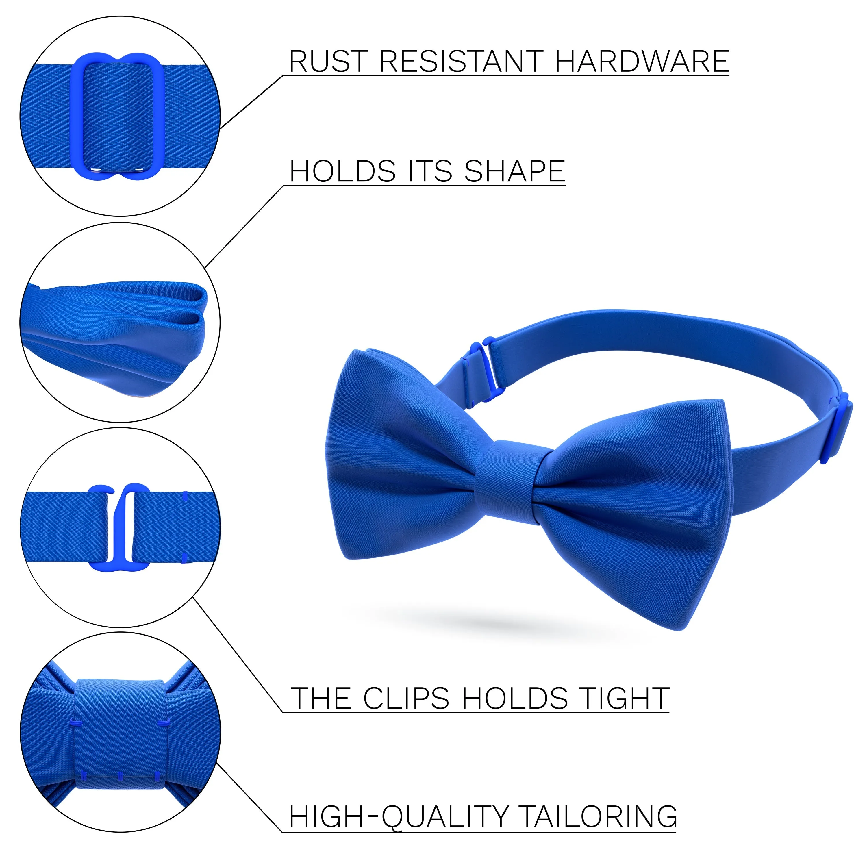 Satin Royal Blue Bow Tie