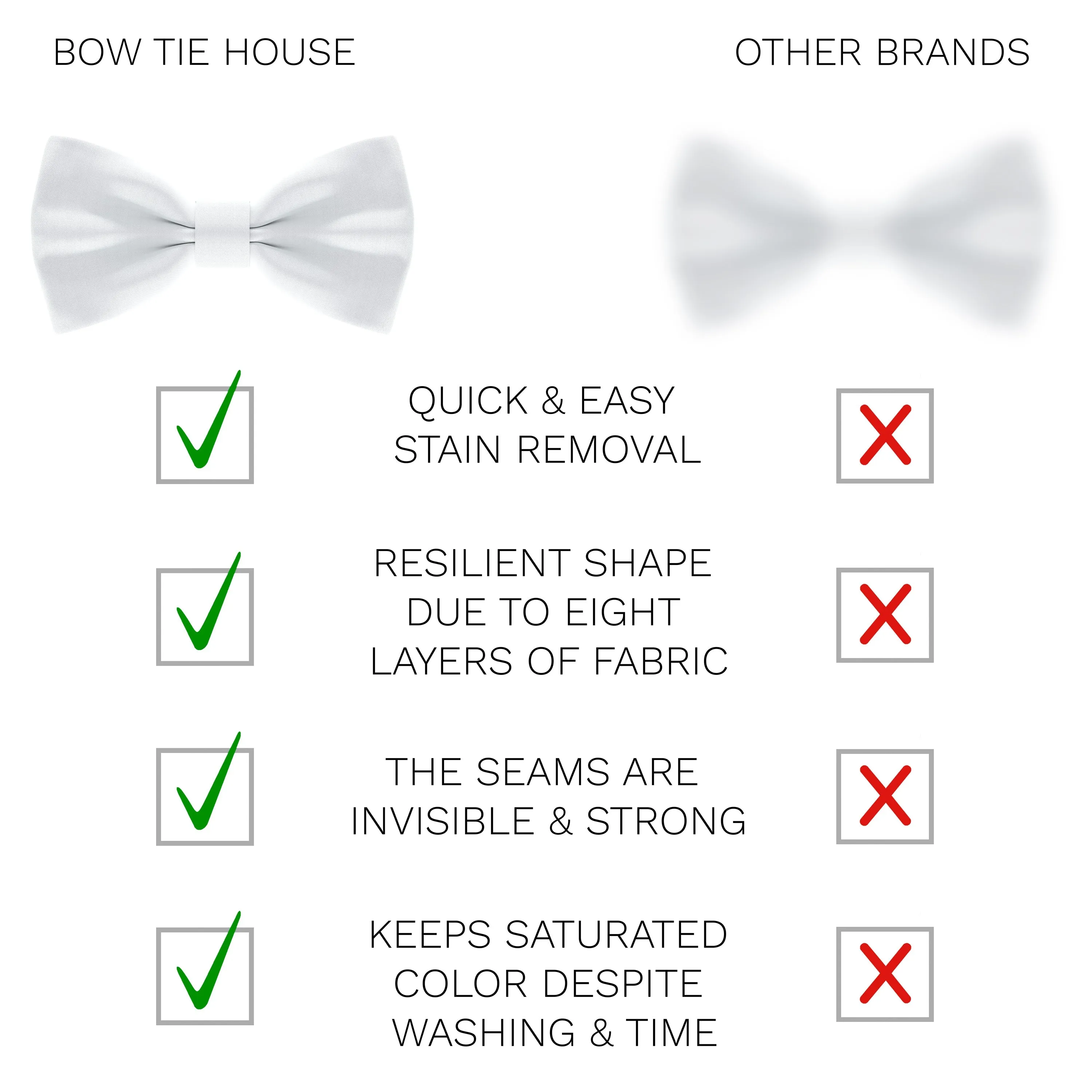 Satin White Bow Tie
