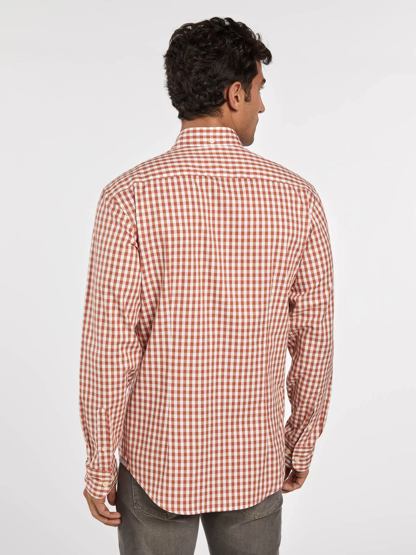 Slim fit 100I cotton checks oxford shirt