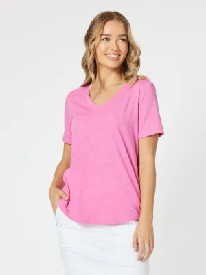 Slub Cotton Tee - Hot Pink