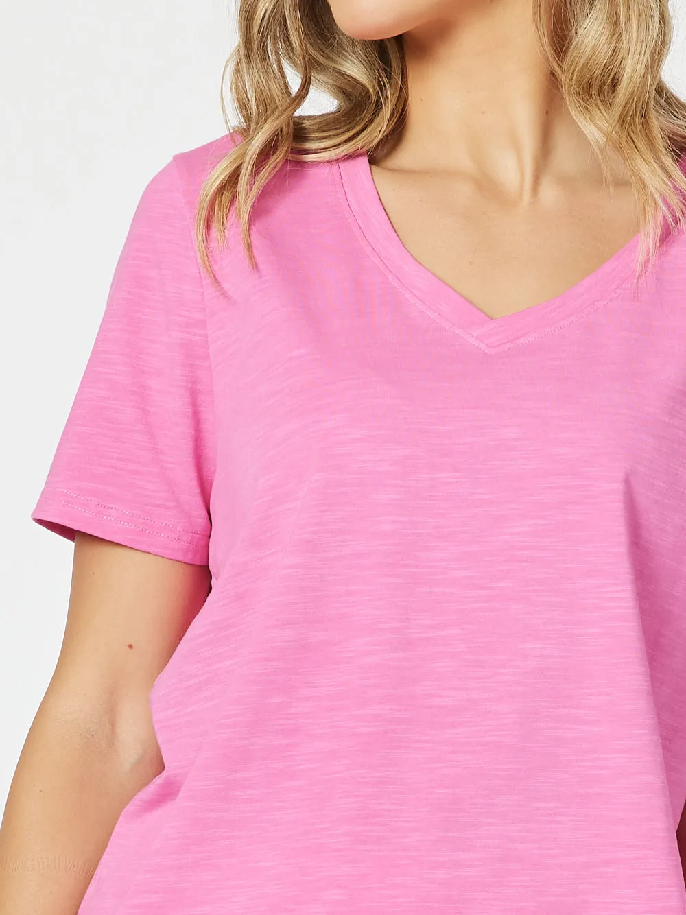 Slub Cotton Tee - Hot Pink