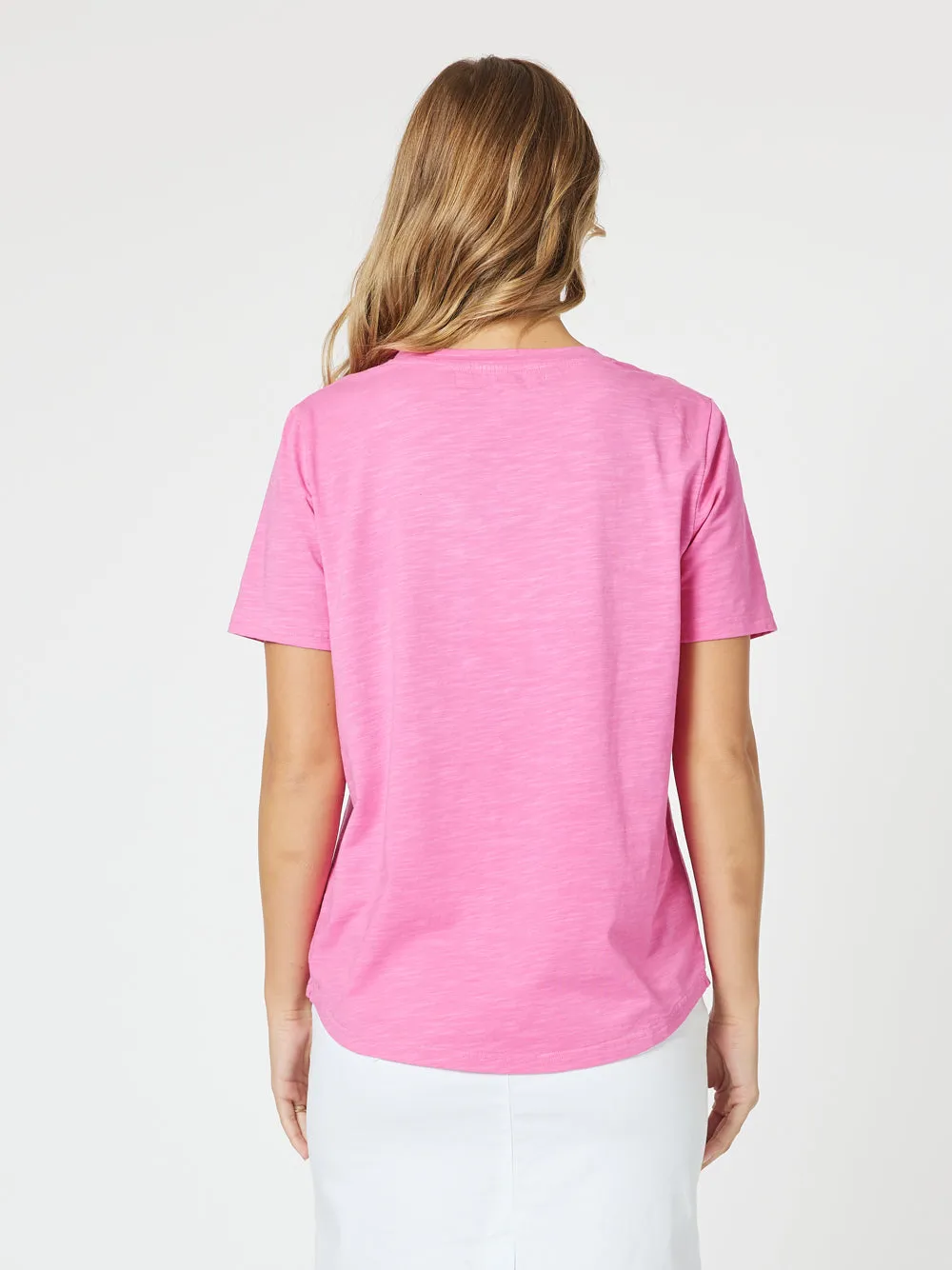 Slub Cotton Tee - Hot Pink