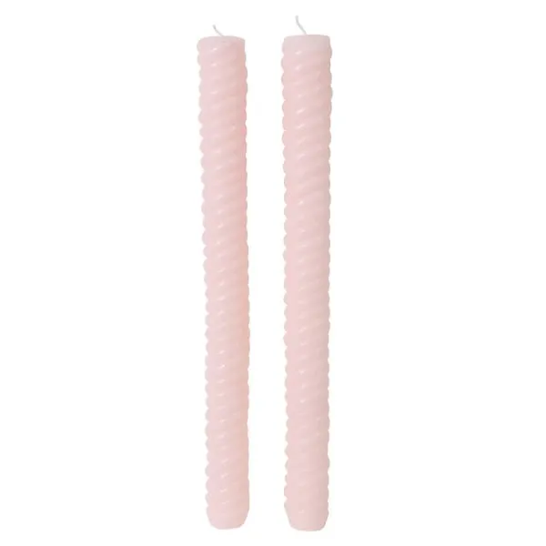 Spiral Dinner Candle - Pair - Natural or Pink
