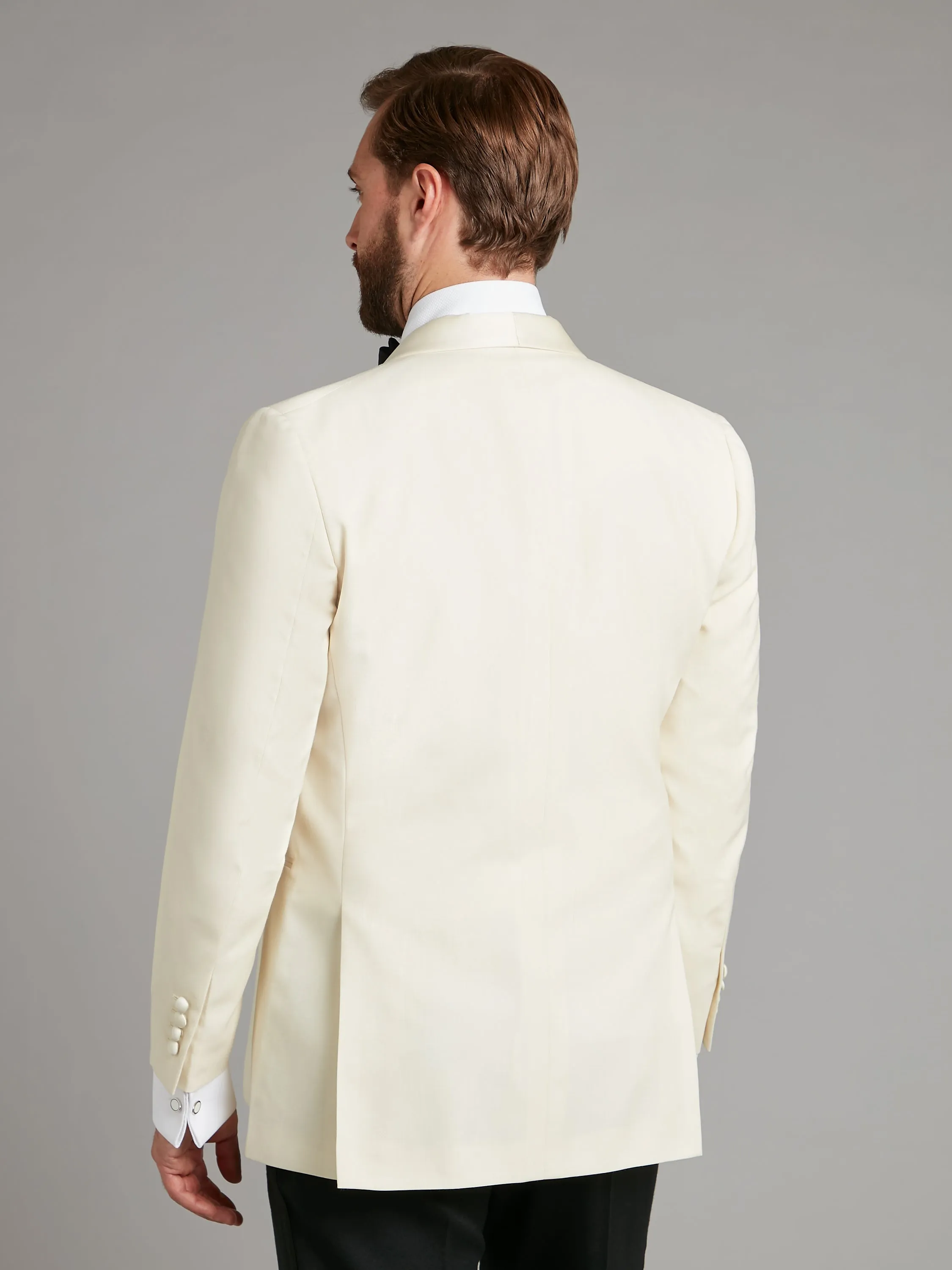 Whittaker Tuxedo Jacket - White Barathea